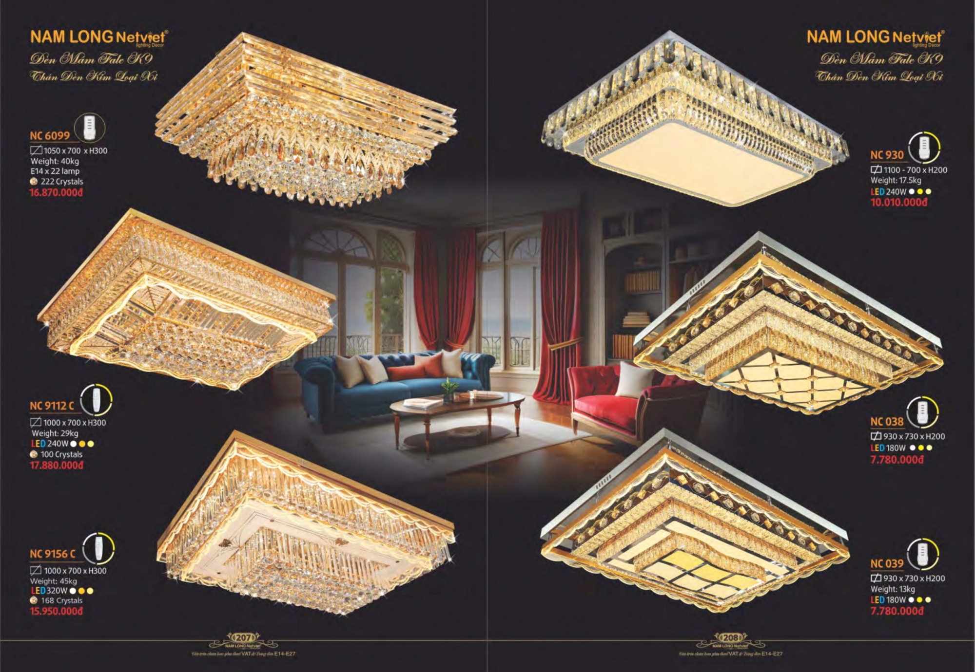 Bảng giá đèn trang trí Nam Long